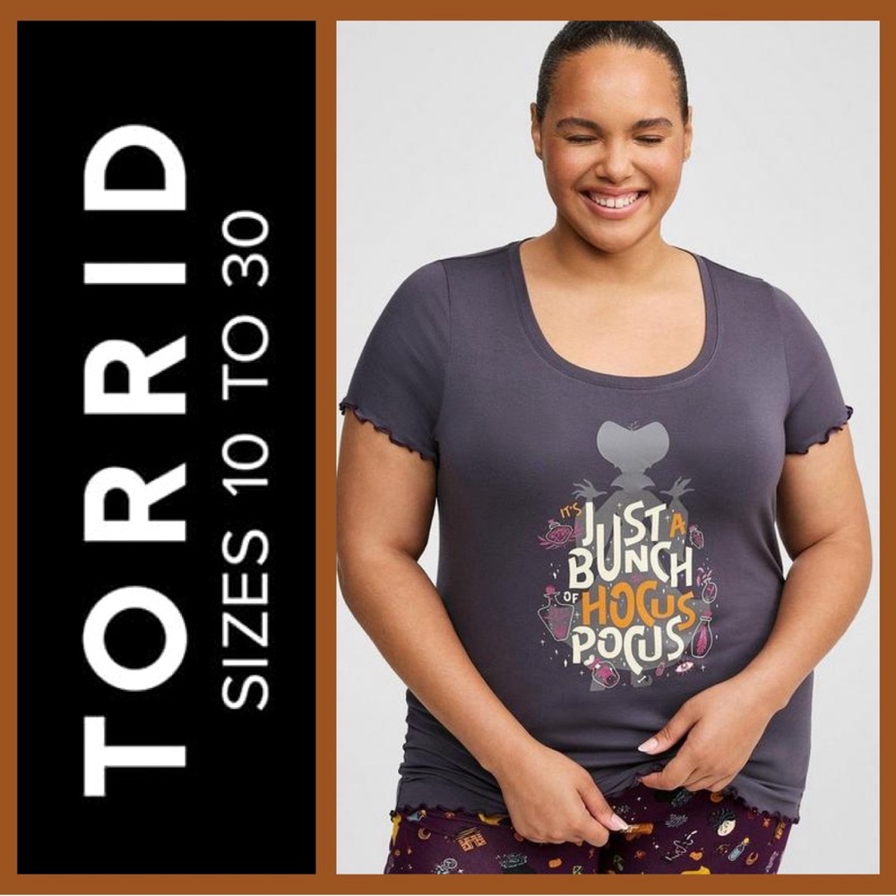 Disney Torrid Hocus Pocus Graphic Women's Sleep Top - Picture 9 of 10